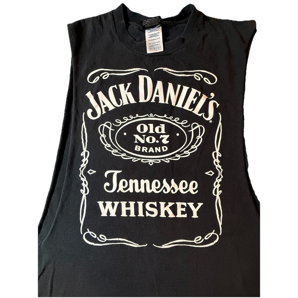 THRASHED -Jack Daniel's Old No. 7 Graphic Sleeveless (Thrashed T-Shirt L Black